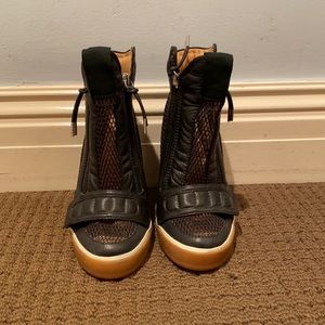 Black sneaker wedges!